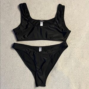 Forplay Black Sleek Bikini Set Size Medium | Made in USA minimalistic classic